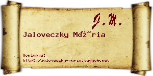 Jaloveczky Mária névjegykártya